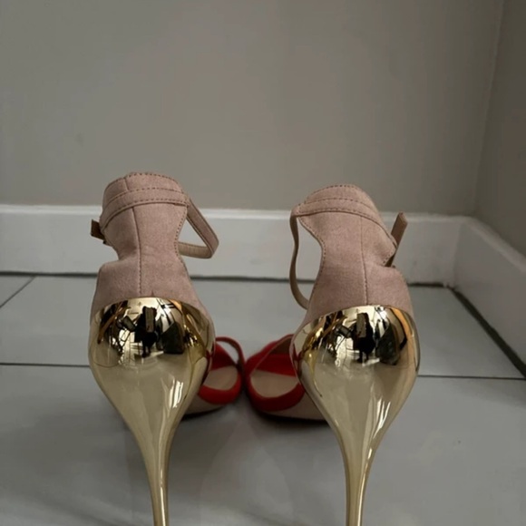 Zara Red and Gold Heels - Picture 5 of 6